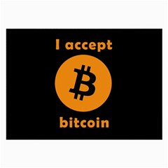 I Accept Bitcoin Large Glasses Cloth by Valentinaart