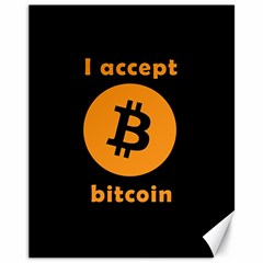 I Accept Bitcoin Canvas 11  X 14   by Valentinaart