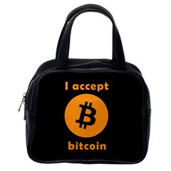 I Accept Bitcoin Classic Handbags (one Side) by Valentinaart