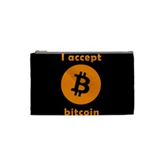 I Accept Bitcoin Cosmetic Bag (small)  by Valentinaart