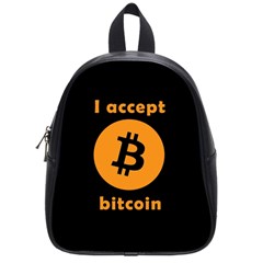 I Accept Bitcoin School Bag (small) by Valentinaart