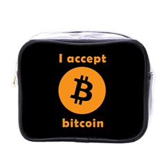 I Accept Bitcoin Mini Toiletries Bags by Valentinaart