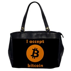 I Accept Bitcoin Office Handbags by Valentinaart