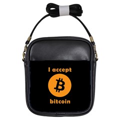 I Accept Bitcoin Girls Sling Bags by Valentinaart