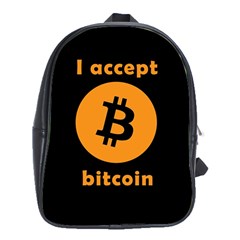 I Accept Bitcoin School Bag (xl) by Valentinaart