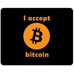 I Accept Bitcoin Double Sided Fleece Blanket (medium)  by Valentinaart