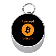 I Accept Bitcoin Mini Silver Compasses by Valentinaart