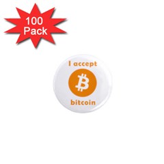 I Accept Bitcoin 1  Mini Magnets (100 Pack)  by Valentinaart