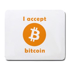 I Accept Bitcoin Large Mousepads by Valentinaart