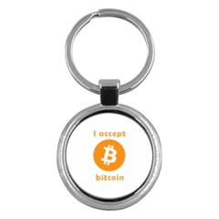 I Accept Bitcoin Key Chains (round)  by Valentinaart