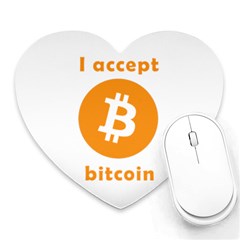 I Accept Bitcoin Heart Mousepads by Valentinaart