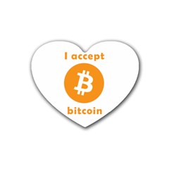 I Accept Bitcoin Heart Coaster (4 Pack)  by Valentinaart