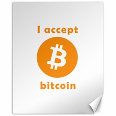 I Accept Bitcoin Canvas 11  X 14   by Valentinaart