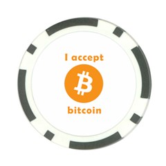 I Accept Bitcoin Poker Chip Card Guard by Valentinaart