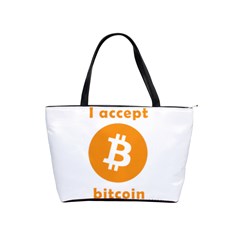 I Accept Bitcoin Shoulder Handbags by Valentinaart