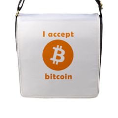 I Accept Bitcoin Flap Messenger Bag (l)  by Valentinaart