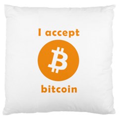 I Accept Bitcoin Standard Flano Cushion Case (two Sides) by Valentinaart