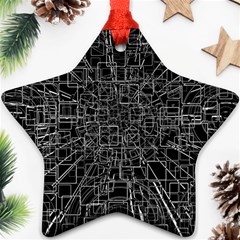 Black Abstract Structure Pattern Ornament (star) by BangZart