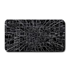 Black Abstract Structure Pattern Medium Bar Mats by BangZart