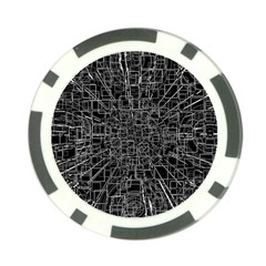 Black Abstract Structure Pattern Poker Chip Card Guard by BangZart