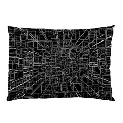 Black Abstract Structure Pattern Pillow Case (two Sides) by BangZart