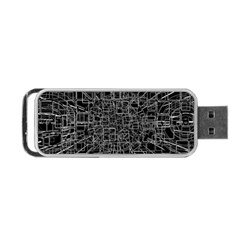 Black Abstract Structure Pattern Portable Usb Flash (one Side) by BangZart