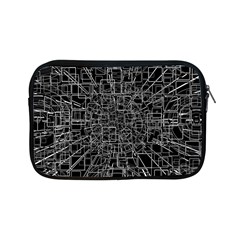 Black Abstract Structure Pattern Apple Ipad Mini Zipper Cases by BangZart