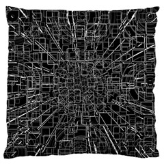 Black Abstract Structure Pattern Large Flano Cushion Case (one Side) by BangZart