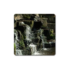 Water Waterfall Nature Splash Flow Square Magnet by BangZart