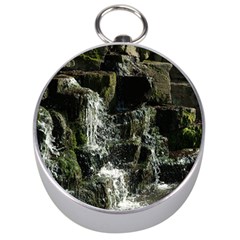 Water Waterfall Nature Splash Flow Silver Compasses by BangZart