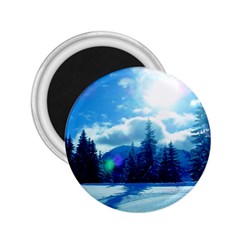 Ski Holidays Landscape Blue 2 25  Magnets by BangZart