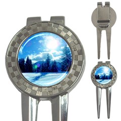 Ski Holidays Landscape Blue 3-in-1 Golf Divots by BangZart