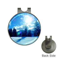 Ski Holidays Landscape Blue Hat Clips With Golf Markers by BangZart