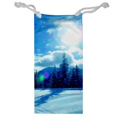 Ski Holidays Landscape Blue Jewelry Bag by BangZart