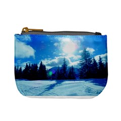 Ski Holidays Landscape Blue Mini Coin Purses by BangZart