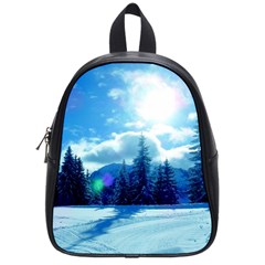 Ski Holidays Landscape Blue School Bag (small) by BangZart