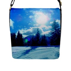 Ski Holidays Landscape Blue Flap Messenger Bag (l)  by BangZart