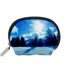 Ski Holidays Landscape Blue Accessory Pouches (small)  by BangZart