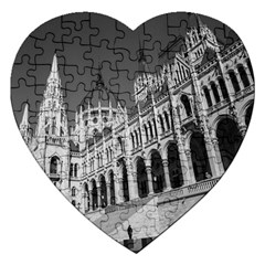 Architecture Parliament Landmark Jigsaw Puzzle (heart) by BangZart