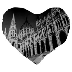 Architecture Parliament Landmark Large 19  Premium Heart Shape Cushions by BangZart