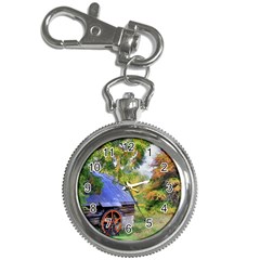 Landscape Blue Shed Scenery Wood Key Chain Watches by BangZart