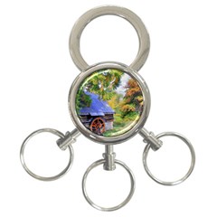 Landscape Blue Shed Scenery Wood 3-ring Key Chains by BangZart