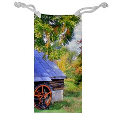 Landscape Blue Shed Scenery Wood Jewelry Bag by BangZart