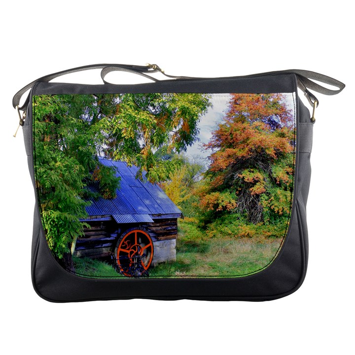 Landscape Blue Shed Scenery Wood Messenger Bags