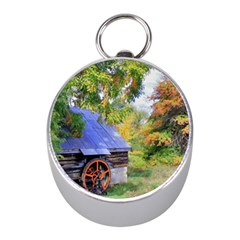 Landscape Blue Shed Scenery Wood Mini Silver Compasses by BangZart