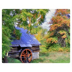 Landscape Blue Shed Scenery Wood Double Sided Flano Blanket (medium) 