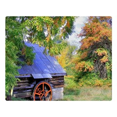 Landscape Blue Shed Scenery Wood Double Sided Flano Blanket (large)  by BangZart