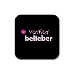 Verified Belieber Rubber Square Coaster (4 Pack)  by Valentinaart