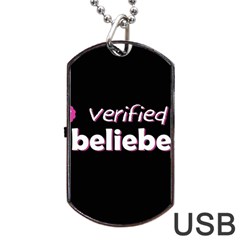 Verified Belieber Dog Tag Usb Flash (one Side) by Valentinaart