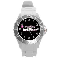 Verified Belieber Round Plastic Sport Watch (l) by Valentinaart